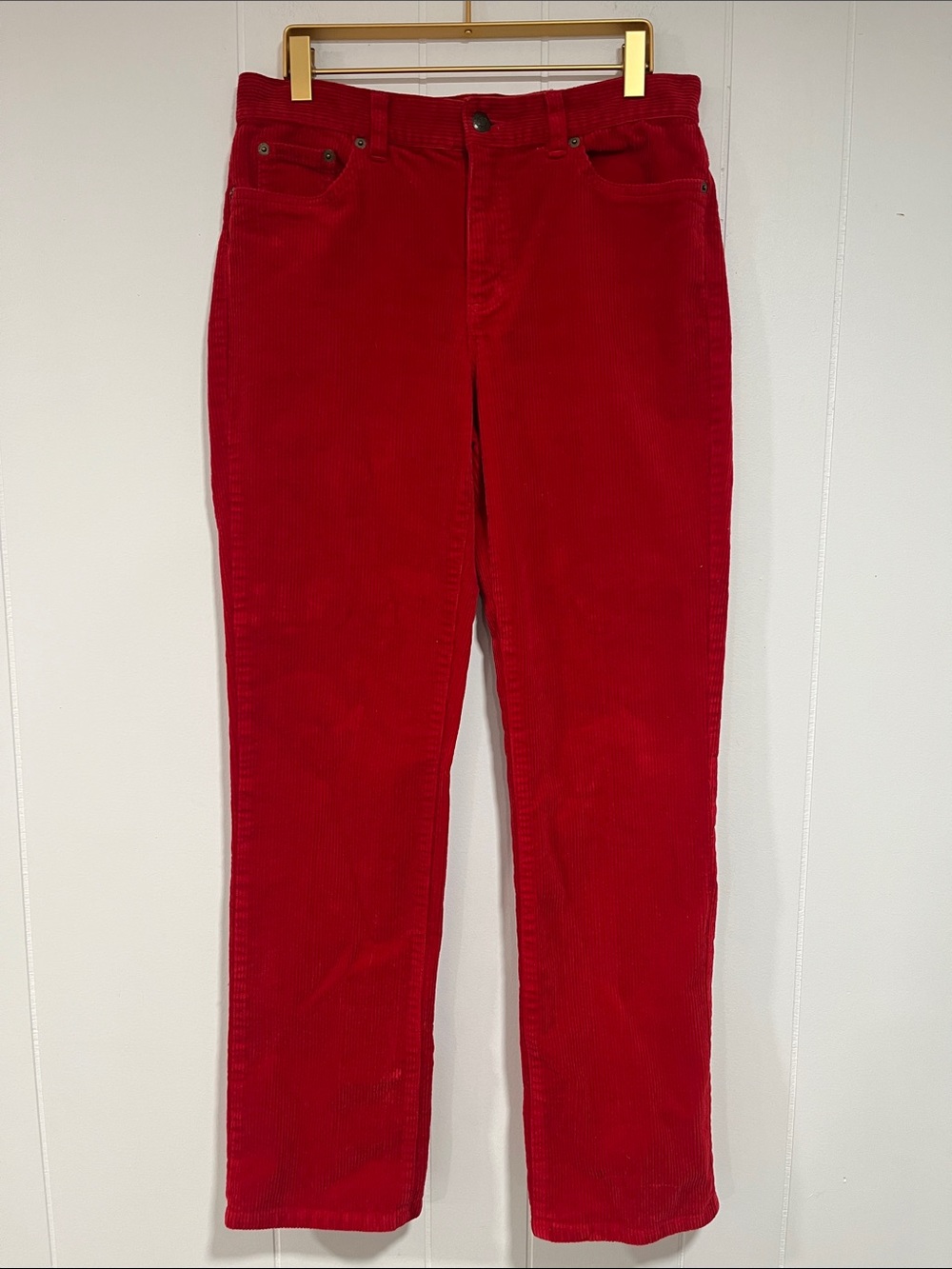 Ralph Lauren Red Corduroy Straight-Leg Jeans Sz 6